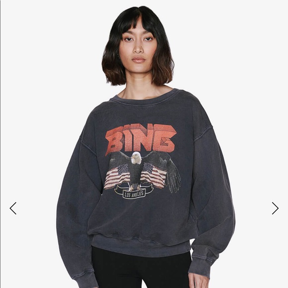 Anine Bing Tops Anine Bing Vintage Eagle Sweatshirt Size Xs Poshmark